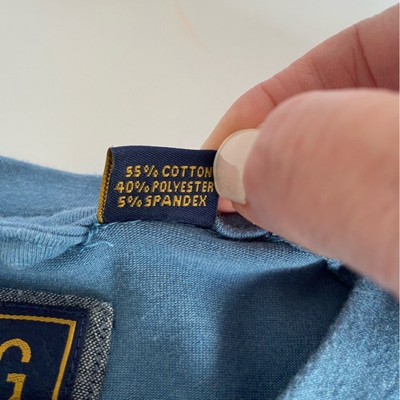 Vintage 1946 Men's Large Blue Performance Stretch Crew Neck Long Sleeve Shirt - Picture 7 of 10